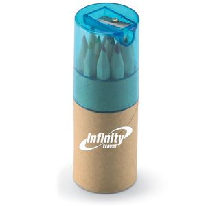 LAMBUT 12 Colored Pencils with Sharpener Tube