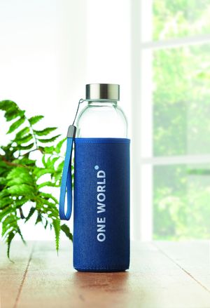 UTAH DENIM Eco-Friendly Glass Bottle with Denim Neoprene Pouch