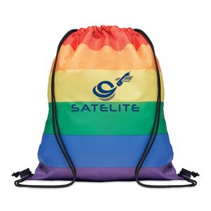 BOW Eco-Friendly Rainbow RPET Drawstring Backpack