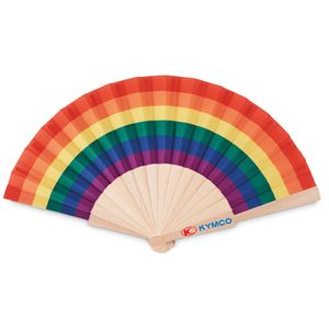 BOWFAN Tęczowy drewniany wachlarz