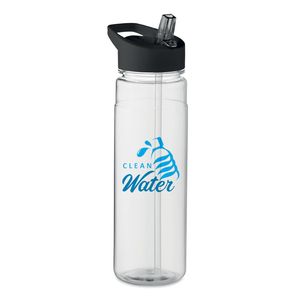 ALABAMA RPET Eco-Friendly 650ml RPET Bottle with Flip Lid and Straw - GiftRetail MO6467
