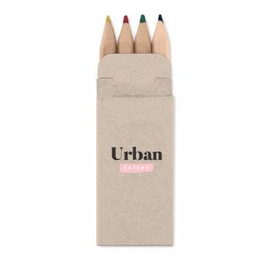 PETIT ABIGAIL Compact Set of 4 Mini Colored Pencils in Box