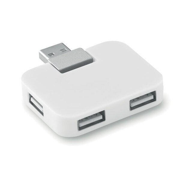 SQUARE Compact 4-Port USB Hub for Efficient Connectivity - GiftRetail MO8930