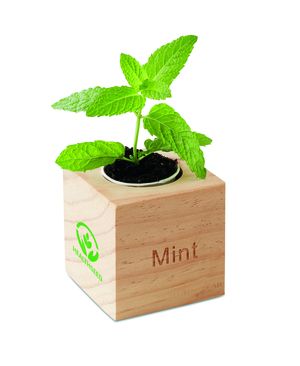 MENTA Drewniany pojemnik z ziołami