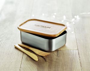 SAVANNA Eco-Friendly Stainless Steel Lunchbox with Bamboo Lid