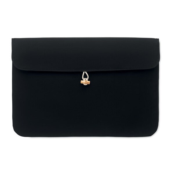 COTIN Eco-Friendly 15 Inch Cotton Laptop Pouch with Bamboo Button - GiftRetail MO2191