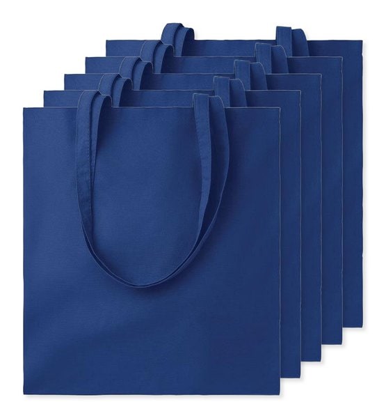 Pack of 5 GiftRetail MO9268 - COTTONEL COLOUR Eco-Friendly 140gsm Cotton Shopping Tote Bag