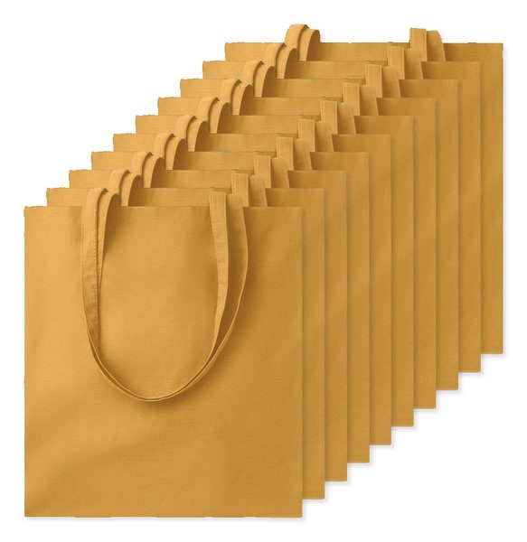 Pack of 100 GiftRetail MO9268 - COTTONEL COLOUR Eco-Friendly 140gsm Cotton Shopping Tote Bag