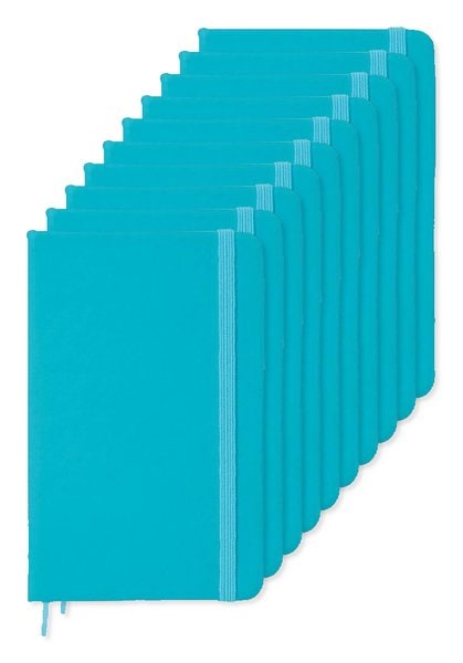 Pack of 10 GiftRetail MO1800 - NOTELUX Premium A6 Notebook with Hard PU Cover