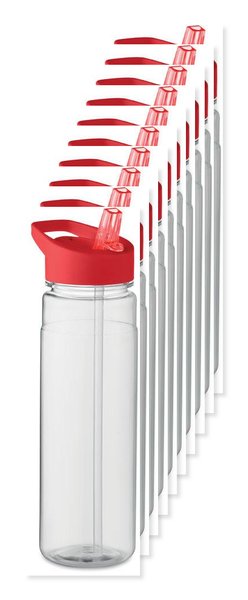 Pack of 100 GiftRetail MO6467 - ALABAMA RPET Eco-Friendly 650ml RPET Bottle with Flip Lid and Straw
