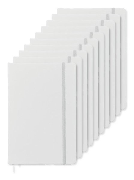 Pack of 10 GiftRetail AR1804 - ARCONOT A5 Hardcover Notebook with Elastic Strap