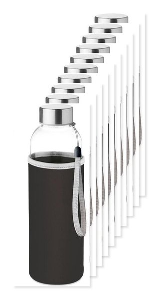 Zestaw 10 szt. GiftRetail MO9358 - UTAH GLASS Szklana butelka w etui 500ml