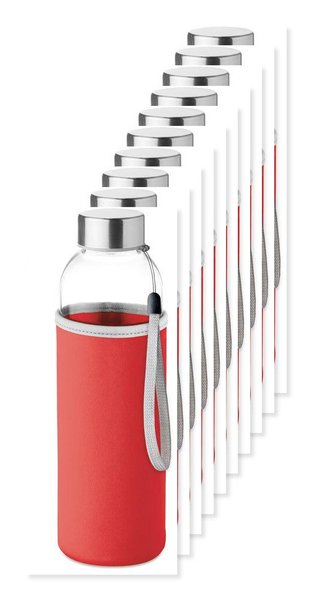Zestaw 10 szt. GiftRetail MO9358 - UTAH GLASS Szklana butelka w etui 500ml