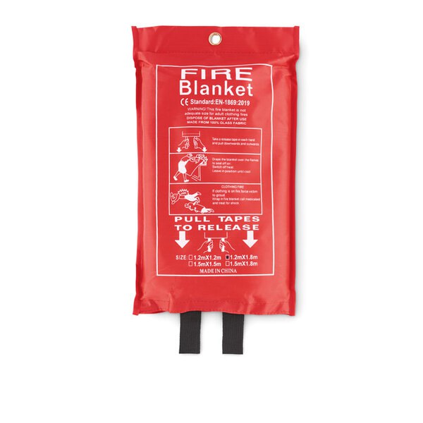 VATRA Large Glass Fibre Fire Blanket in PVC Pouch 120x180 - GiftRetail MO6386