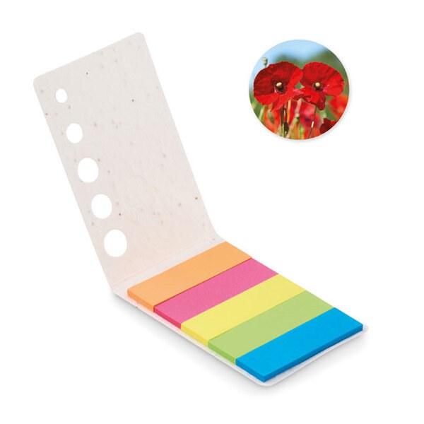 MEMO SEED Eco-Friendly Seed Paper Sticky Page Markers Pad - GiftRetail MO6511