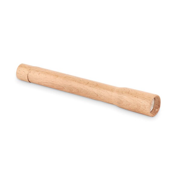 Beech Wood COB Light Torch - Battery Operated - GiftRetail MO6695