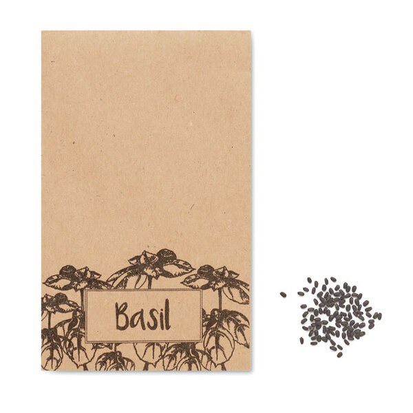 BASILOP Organic Basil Seeds in Eco-Friendly Craft Envelope
