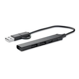 CURRENT Hub USB z 4 portami 19 cm - GiftRetail MO2294