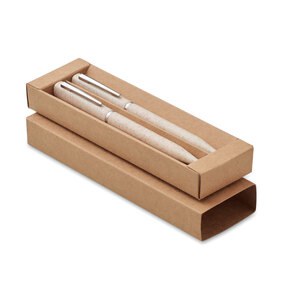 PEAT Wheat straw/ABS twist pen set - GiftRetail MO2448
