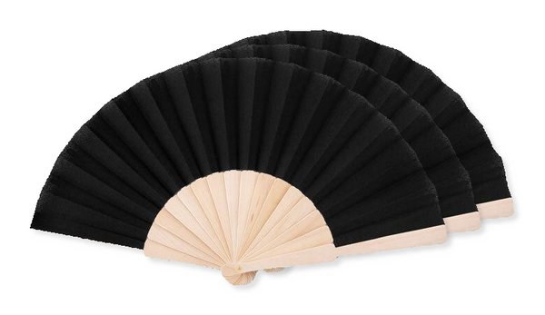 FANNY WOOD Elegant Wooden Hand Fan with Polyester Fabric