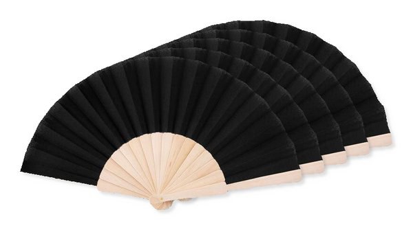 FANNY WOOD Elegant Wooden Hand Fan with Polyester Fabric
