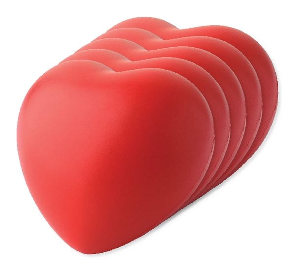 Pack of 50 GiftRetail IT3459 - LOVY Stress Relief Heart-Shaped PU Foam Squeeze Toy