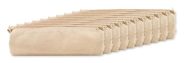 Pack of 10 GiftRetail MO9834 - NATU POUCH Eco-Friendly Cotton Pencil Case with Zipper