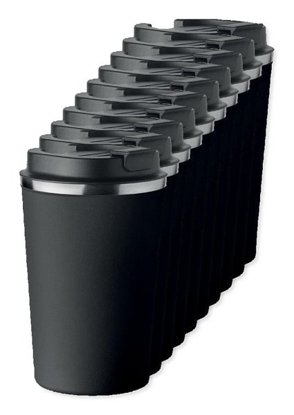 Pack of 10 GiftRetail MO6276 - BRACE Premium Double Wall Stainless Steel Tumbler 350ml