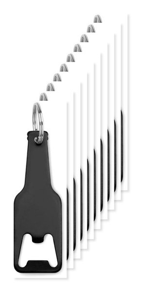 Pack of 10 GiftRetail MO9247 - BOTELIA Premium Aluminium Keyring Bottle Opener
