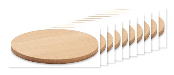 Pack of 10 GiftRetail MO6602 - BAYIN Eco-Friendly Round Bamboo Drink Coaster Set
