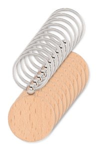 Zestaw 100 szt. GiftRetail MO9773 - TOTY WOOD Okrągły drewniany brelok