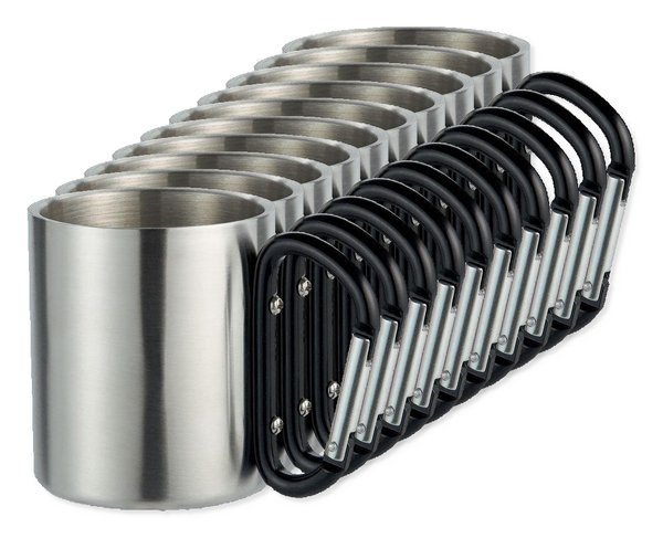 Zestaw 100 szt. GiftRetail MO8313 - TRUMBO Metalowy kubek 220ml
